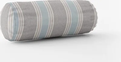 Produktbild von SCHÖNER LEBEN. Kissenhülle Baumwollstoff Streifen Mineral blau grau Größe 15x40cm (ØxB) Nackenrolle 15x40cm (ØxB) Nackenrolle Größe