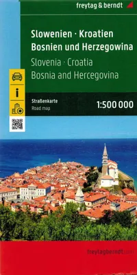 Productafbeelding van Freytag & Berndt wegenkaart: Slovenië - Kroatië - Bosnië en Herzegovina, schaal 1:500.000