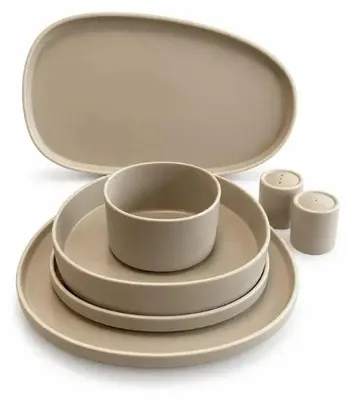 Image de Bricard Croix Service de table 27 pièces Beige Porcelaine
