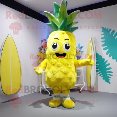 Immagine prodotto di Personaggio in costume mascotte REDBROKOLY Yellow Pineapple vestito con costume intero e cravatte