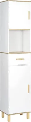 Produktbild von EUGAD Hochschrank, mit verstellbaren Trennwänden, 40x180x30cm, Weiß