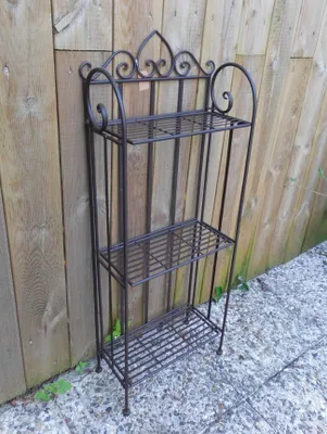 Produktbild von Eisenregal  Wandregal Standregal 3 Böden Eisen braun 108 cm