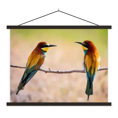 Produktbild von MuchoWow® Textilposter Vögel - Bienenfresser - Tiere 120x90 cm mit schwarzem Rahmen - Aufhänger für Poster