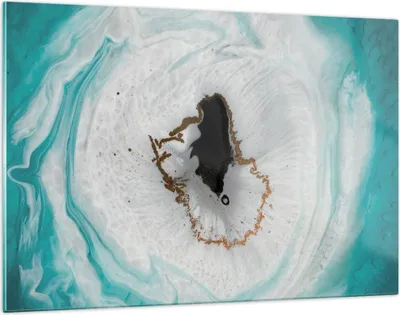 Produktbild von Bilder auf glas - Einteilig - Verschüttet Fleck Türkis - 120x80cm - Glasbilder - Wandbilder - Bilder - zum Aufhängen bereit - Wanddekoration aus Glas - Glas Bilder - Wandbild auf Glas - GAA120x80-4758