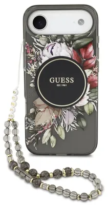 Obrázok produktu pre Guess IML Flowers púzdro s remienkom MagSafe pre iPhone Air Black (GUHMP17MHFWBRCESK)