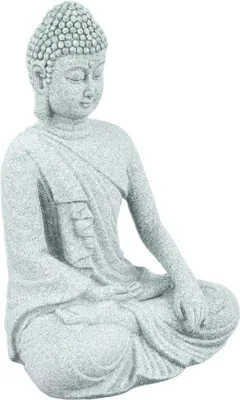 Immagine prodotto di Famanu, scultura del Buddha per giardino zen – Ornamento da meditazione, statua del Buddha seduto, ideale per l'ufficio domestico e il soggiorno