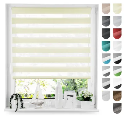 Produktbild von Doppelrollo ohne Bohren Creme 45cm x 130cm