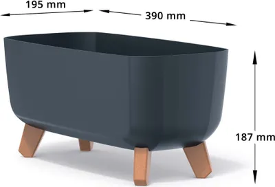Obrázok produktu pre Kvetináč Gracia Case Záhradný Truhlík Na Nôžkach Na Terase 39 Cm - Antracit