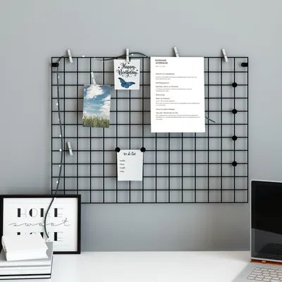 Obrázok produktu pre Nástenná mriežka 'Sæby' Kov 75 x 55 cm Čierna