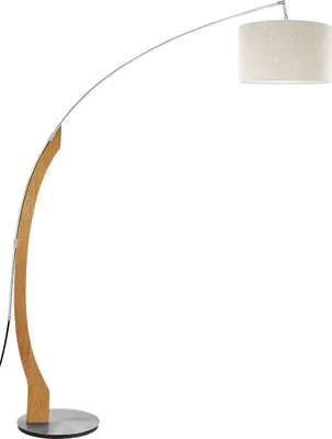 Produktbild von Amos Bogenstehleuchte Asteiche geölt Jute Leinenoptik