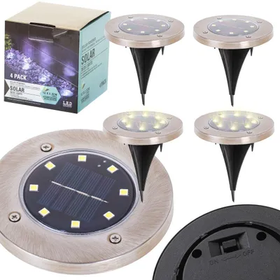 Obrázok produktu pre Solárne pozemné záhradné stropné svietidlá 8LED 4ks teplá biela