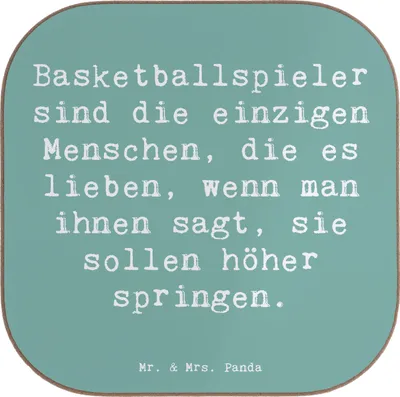 Produktbild von Mr. & Mrs. Panda Untersetzer für Gläser Spruch Basketball Motivation - Meeresbrise - Geschenk, Teamsport, Holzuntersetzer, gläseruntersetzer, Tasse, Spielfreude, Sportart
