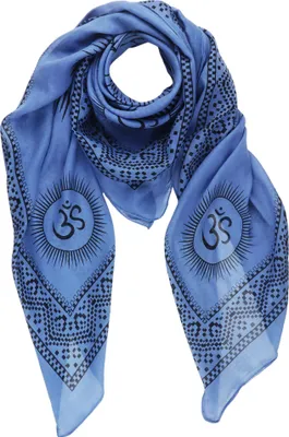 Produktbild von Baumwolltuch Buddha blau-ultramarin schwarz 100x100cm Halstuch quadratisches Tuch