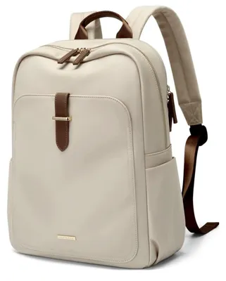 Image de Sac à dos pour femmes et hommes, 14 pouces, sac bandoulière pour ordinateur portable, idéal pour le travail et les voyages, couleur abricot
