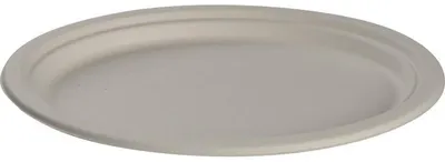 Produktbild von Teller, Oval, 20 x 26 cm, Bagasse, Weiß | Packung (50 Stück)