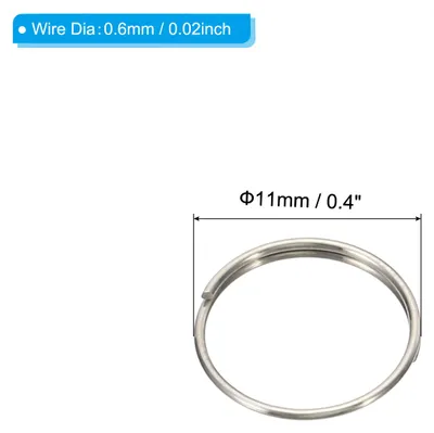 Produktbild von 500Pack Kronleuchter Splitterring 11mm/0.4" AD Geteilter Kreisring Edelstahl Clip fš¹r Befestigung Kristall Lampe Halskette Armband Ohrring Silber