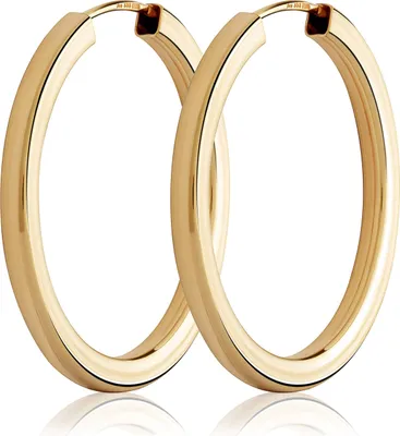 Produktbild von Paar 30mm Creolen 375 Gelbgold 9 Karat gold Ohrringe viereckige Goldohrringe