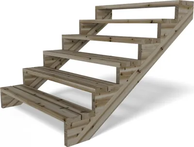 Produktbild von Terrassentreppe Kiefer kesseldruckimprägniert Treppe mit Stufen Wangentreppe  Größe: 6-stufig Breite: 120 cm