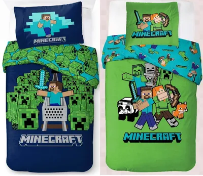 Produktbild von Minecraft - 2 x Wende-Bettwäsche-Set im Doppelpack, 135x200 & 80x80