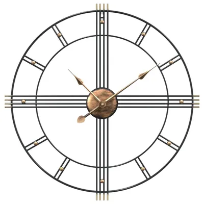 Produktbild von vidaXL Wanduhr Schwarz Ø60 cm Eisen