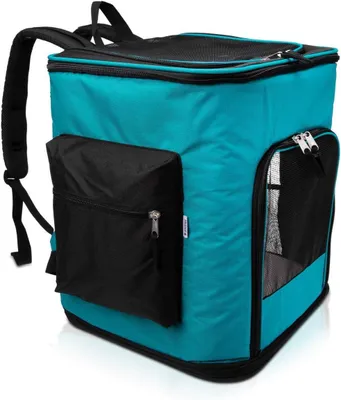 Immagine prodotto di Zaino per animali domestici - Borsa trasportino per animali - Viaggi con animali - Finestre in rete traspirante - Fino a 12 kg - Nero