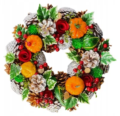 Produktbild von Cortina Herbst-Deko-Kranz Künstliche Blumen 34cm Kürbis