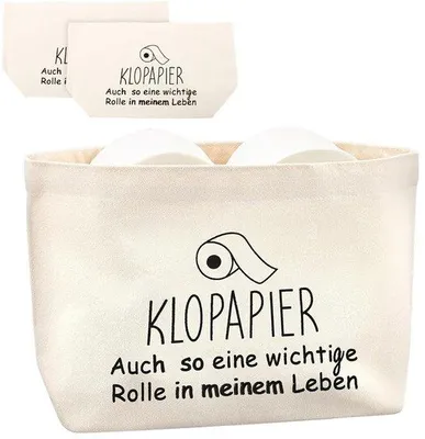 Produktbild von Toiletpapierhalter 2er Set, beige, Raumsparende Toilettenpapierhaltertaschen, lustige Toilettenpapierhalter, Badzimmertasche