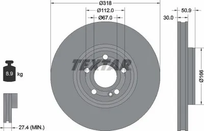 Zdjęcie produktu dla Tarcza Hamulcowa Db Przód C118/X118/H247/X247/W177/W247 1,3-2,0 18-