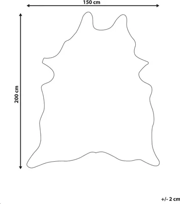 Produktbild von BELIANI Kunstfell Teppich Beige mit Goldenen Akzenten 150 x 200 cm Webpelz Kuh Fellform Pelzimitat Bettvorleger Überwurf für Sofa Sessel Stühle
