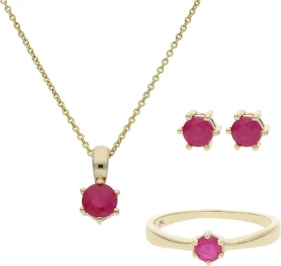 Produktbild von JuwelmaLux Set 333 Gold mit Rubin JL39-11-0504