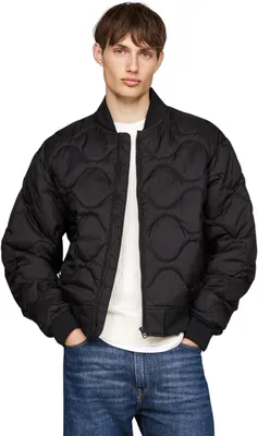 Immagine prodotto di Giacca imbottita Tommy Hilfiger da uomo, modello bomber trapuntato "Onion", giacca di transizione, colore nero