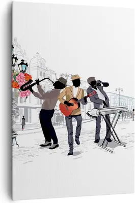 Produktbild von Bild auf Leinwand - Leinwandbild - Einteilig - Musik Instrumente Straße Stadt - 70x100cm - Wand Bild - Wandbilder - Leinwanddruck - Wanddekoration - Leinwand bilder - Wandbild - PA70x100-2933