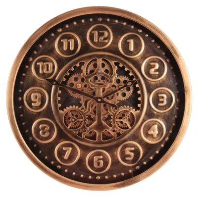 Zdjęcie produktu dla WandClock Elmont, 46 cm - Złoty - Okrągły - z zegarem