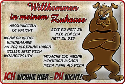 Produktbild von Blechschild Willkommen 30x20cm Ich wohne hier Du nicht