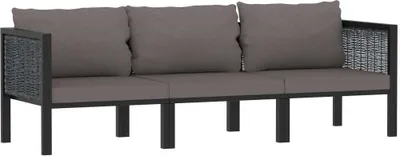 Produktbild von 3-Sitzer-Sofa mit Auflage Anthrazit Poly Rattan