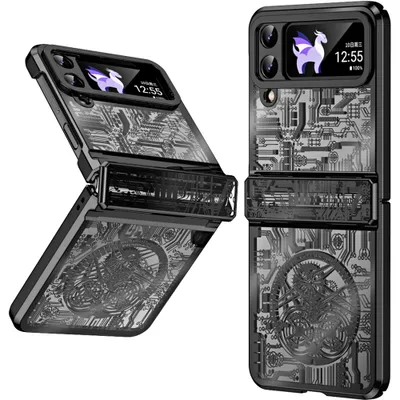 Obrázek produktu pro Pouzdro pro Samsung Galaxy Z Flip 3 5G galvanizované ochranné pouzdro s ochranou pantu černé