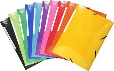 Image de Exacompta 25x Chemise à élastiques 3 rabat Maxi A4 Couleurs assorties 55929E