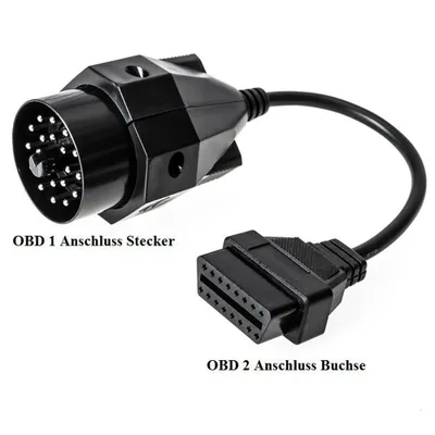 Produktbild von H18C OBD2 auf OBD1 Diagnose Adapter Kabel – 40 cm 16-Pin zu 20-Pin BMW Diagnosekabel für Ediabas (BMW E-Serie)