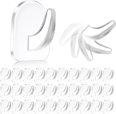 Produktbild von Transparent Klebehaken, 60 Stück Multifunktionale Haken Praktisch Selbstklebend Haken Set Selbstklebend Ohne Bohren Wasserdicht Wandhaken für Küche, Bad, Türwand