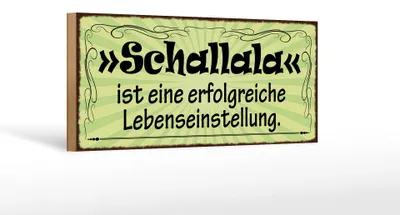 Produktbild von Holzschild Spruch 27x10cm Schallala ist Lebenseinstellung