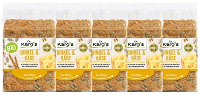 Produktbild von Kargs Knäckebrot Dinkel und Käse würzig vegetarisch 200g 5er Pack