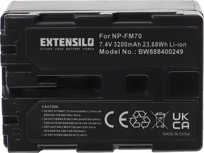 Produktbild von EXTENSILO Akku kompatibel mit Sony DCR-DVD201E, DCR-DVD91E, DCR-PC101, DCR-HC14E, DCR-DVD201, DCR-DVD300, DCR-DVD91 Kamera (3200 mAh, 7,4 V, Li-Ion)
