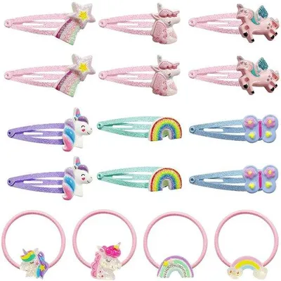 Image de Barrettes à licorne à une seule pièce pour filles, barrettes colorées pour enfants, accessoires pour cheveux à licorne pour filles, accessoires pour cheveux pour enfants