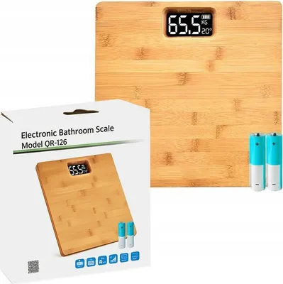 Immagine prodotto di Bilancia Elettronica Pesapersone Bambù LED 180 kg Display LCD Alta Precisione Stile Moderno