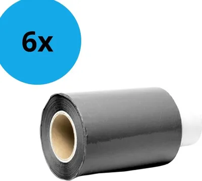 Produktbild von Mini wickelfolie – Bündelfolie – 6 Stück – 10 cm x 250 Meter – 20 Mikron – Schwarz
