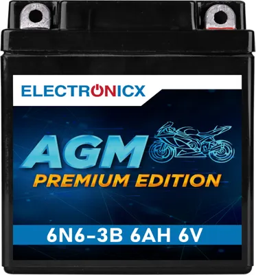 Immagine prodotto di Electronicx AGM Batteria 6V 6Ah per Moto Scooter Moped – 97x55x115mm senza manutenzione esente da perdite