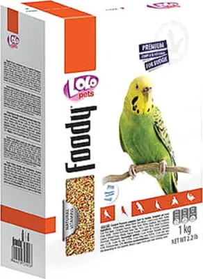 Image de LoLo Pets FOODY Premium 1kg g nourriture pour perruches ondulées dans une boîte