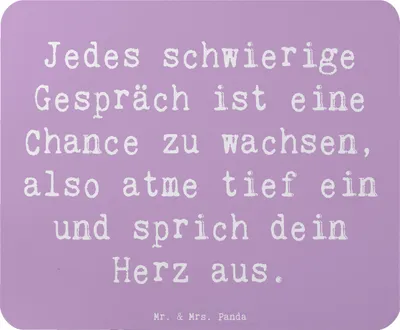 Produktbild von Mr. & Mrs. Panda Mauspad Spruch Ein schwieriges Gespräch führen - Lavendeltraum - Geschenk, Mouse Pad, Stärke, offene Kommunikation, Trost, computermatte, pc, Mousepad