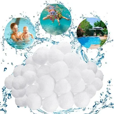 Productafbeelding van Dailygoods- Filterballen 500g - Duurzaam en Herbruikbaar - Vervangt 18 kg Filterzand - Milieuvriendelijk - Lichtgewicht - Polyethyleen Materiaal - Zwembadfilter