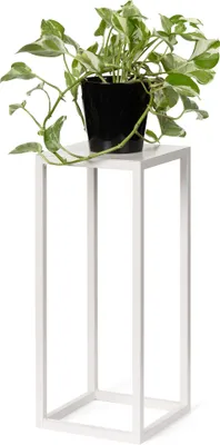 Produktbild von LAMO Manufaktur Blumenständer Elfenbein aus Metall 48cm | Pflanzensäule für Innenräume - Wohnzimmer, Schlafzimmer | Blumenständer modern zur Hochzeit, Sockel für Skulpturen, Pflanzen Metallständer